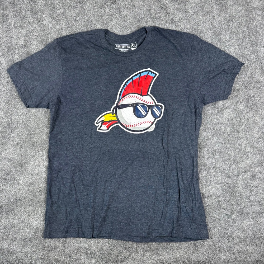 Baseballism T-Shirt Mens Size XL Gray Graphic Mohawk Baseball Short Sleeve Tee